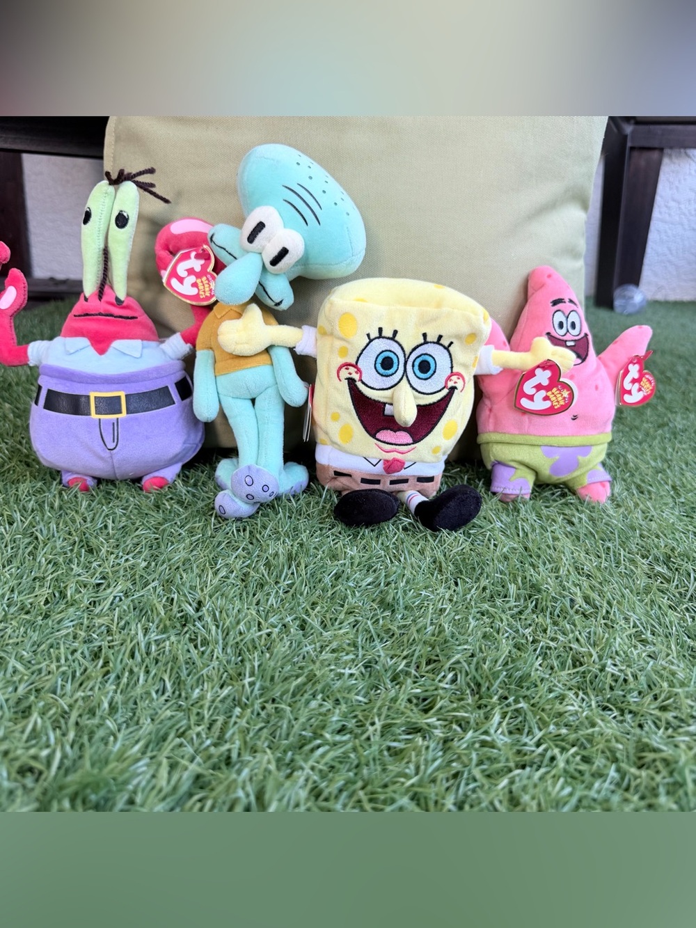TY SpongeBob SquarePants Beanie Babies bundle of 4 – SpongeBob Patrick Squidward